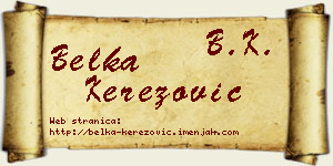Belka Kerezović vizit kartica